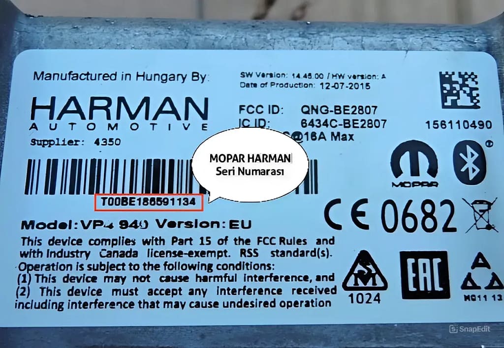 Peugeot Harman Radio Code Example